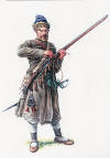 Русский солдат-пехотинец. Конец 1650-х годов. Рисунок из книги «Московские выборные полки» 